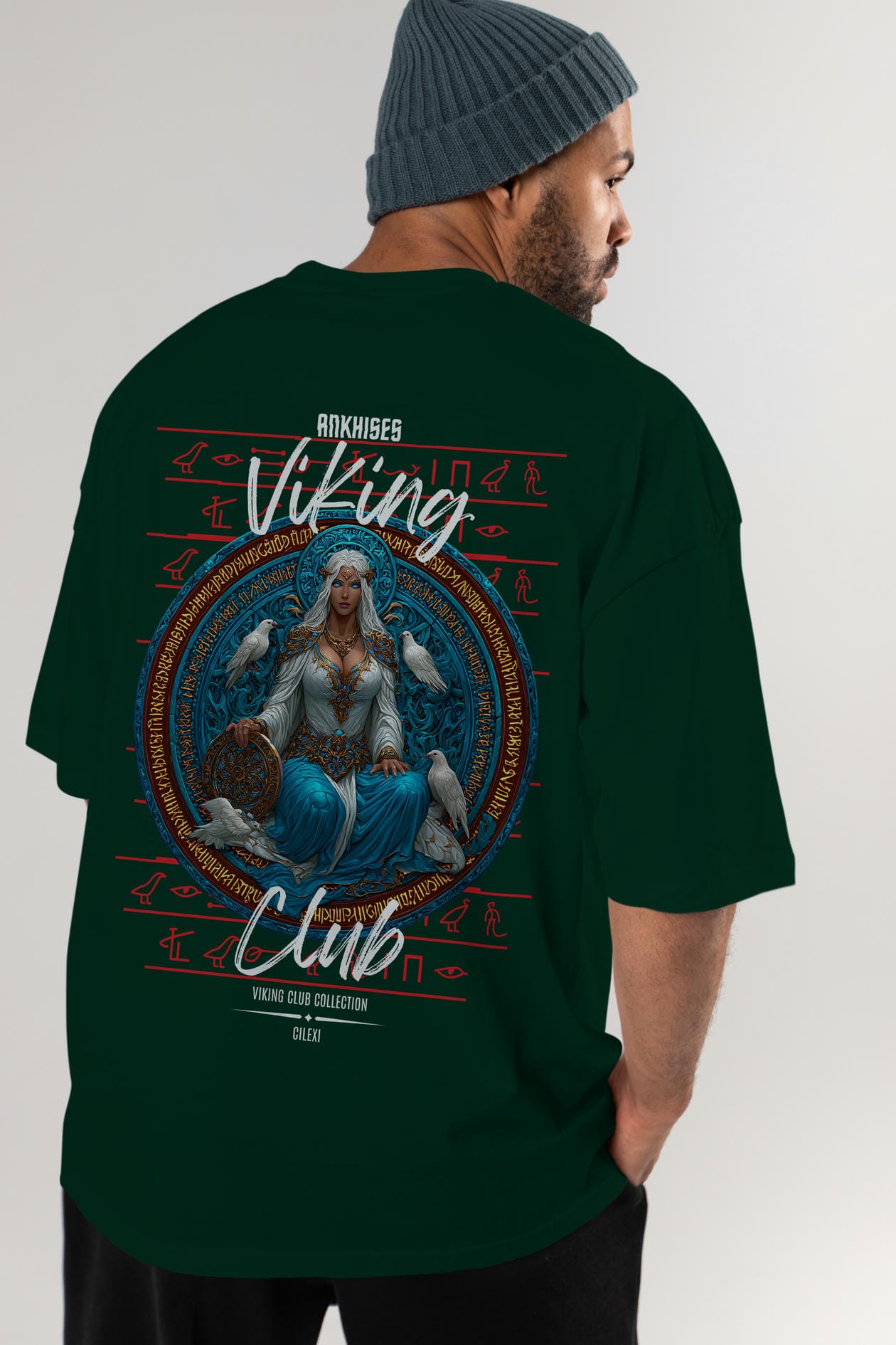 Frigg Baskılı Oversize t-shirt Erkek Kadın %100 Pamuk Bisiklet Yaka tişort
