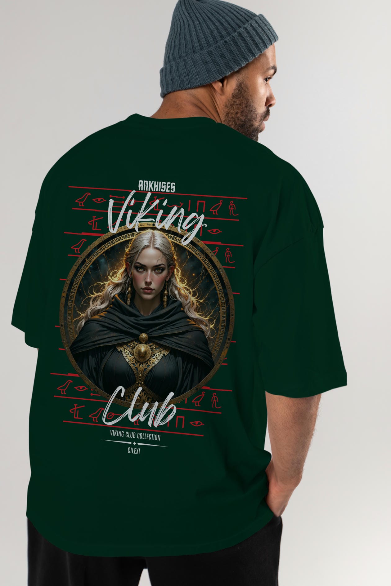 Viking Mitolojisi Serisi 4 Arka Baskılı Oversize t-shirt Erkek Kadın %100 Pamuk Bisiklet Yaka tişort