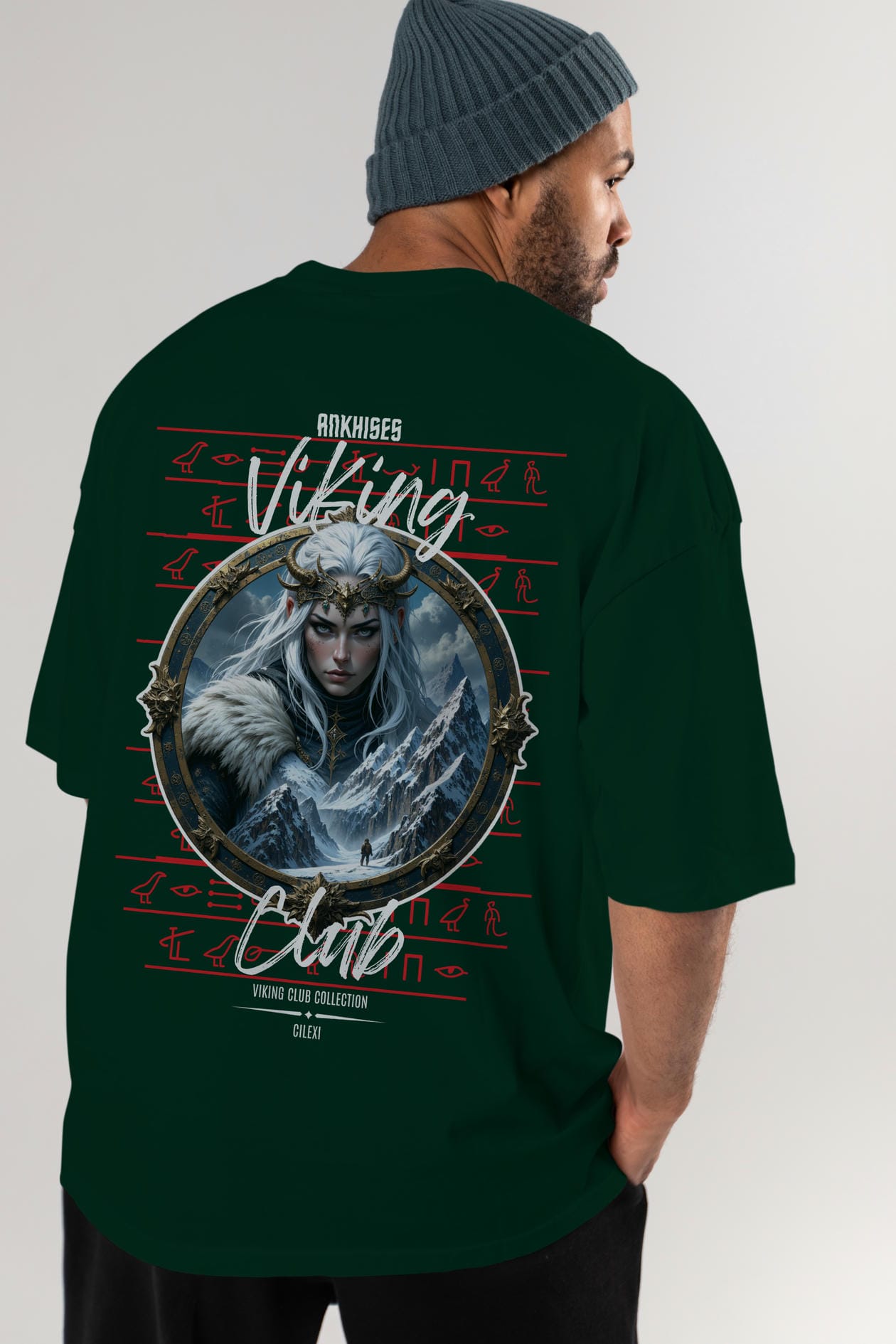 Viking Mitolojisi Serisi 19 Arka Baskılı Oversize t-shirt Erkek Kadın %100 Pamuk Bisiklet Yaka tişort
