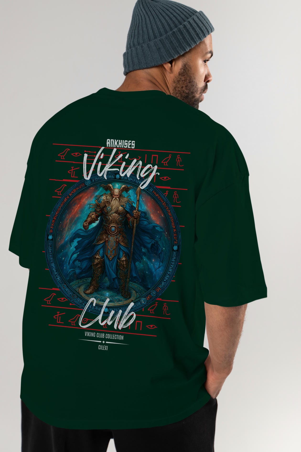 Heimdall Baskılı Oversize t-shirt Erkek Kadın %100 Pamuk Bisiklet Yaka tişort
