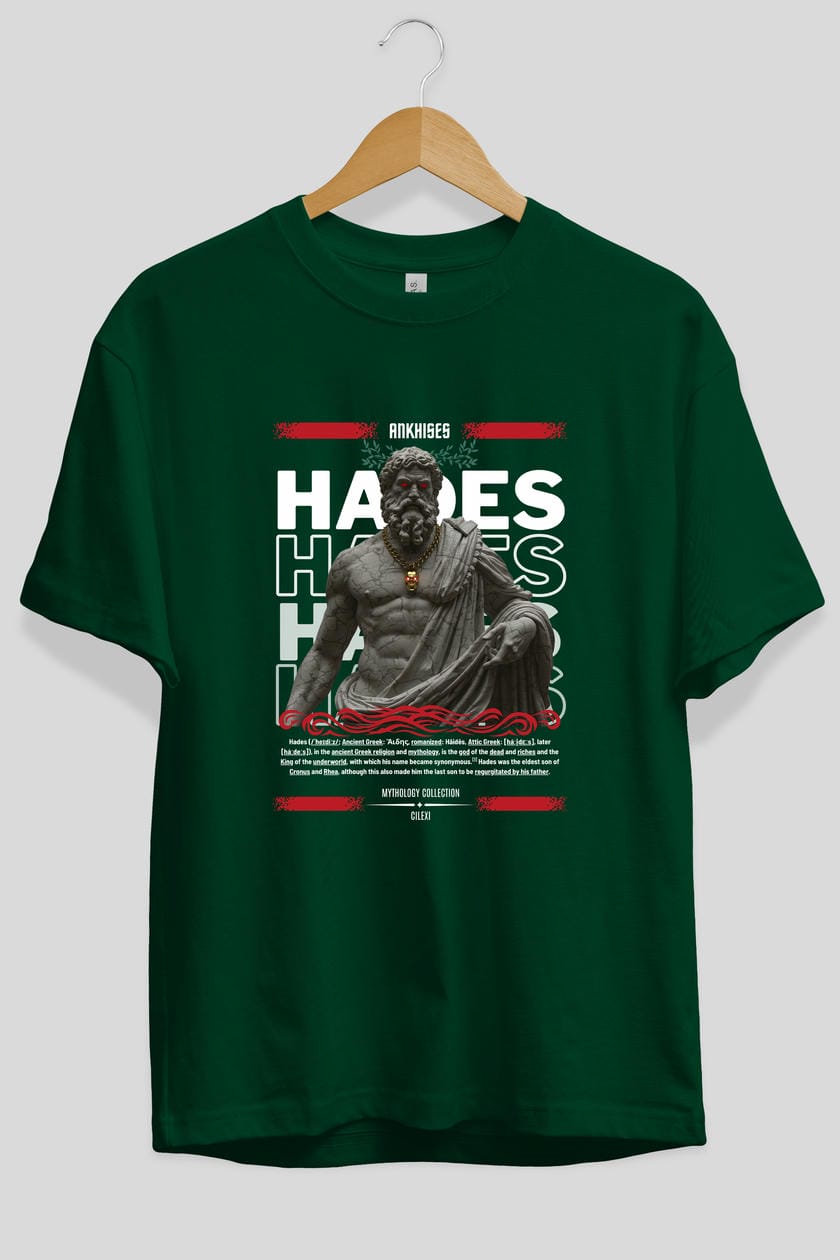 Hades 3 ön Baskılı Oversize t-shirt Erkek Kadın %100 Pamuk Bisiklet Yaka tişort