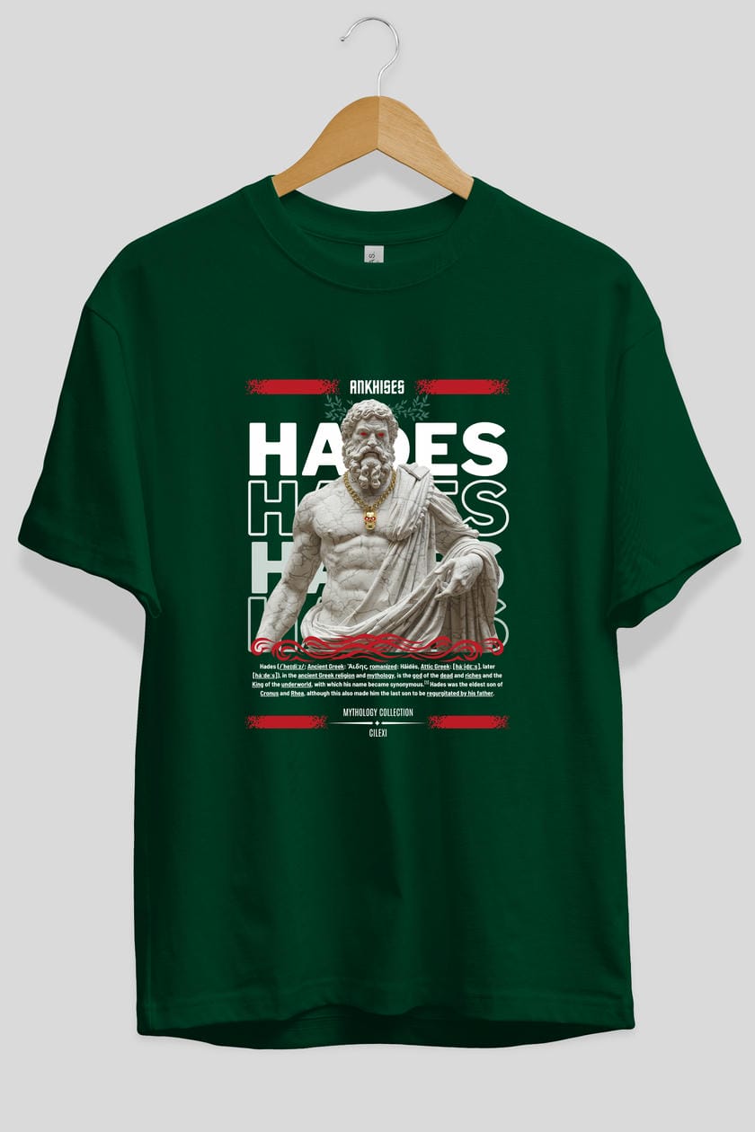 Hades 2 ön Baskılı Oversize t-shirt Erkek Kadın %100 Pamuk Bisiklet Yaka tişort