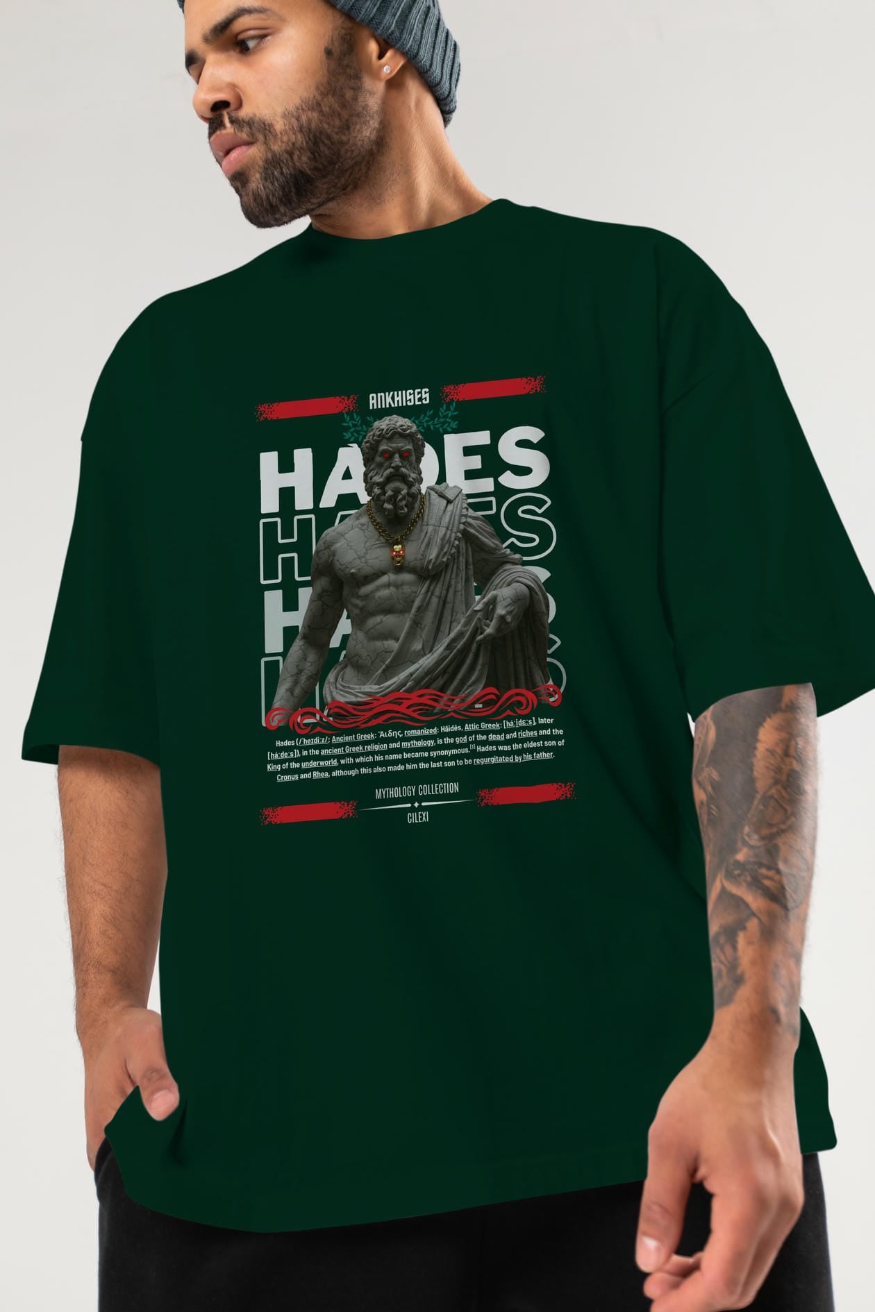 Hades 3 ön Baskılı Oversize t-shirt Erkek Kadın %100 Pamuk Bisiklet Yaka tişort