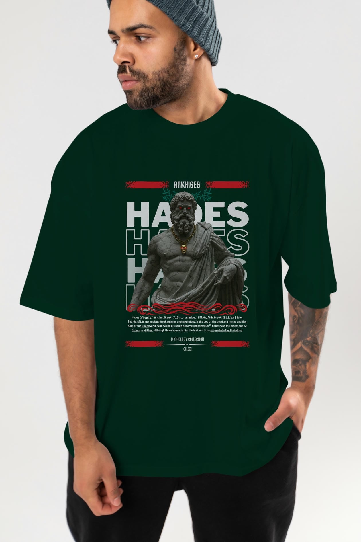 Hades 3 ön Baskılı Oversize t-shirt Erkek Kadın %100 Pamuk Bisiklet Yaka tişort